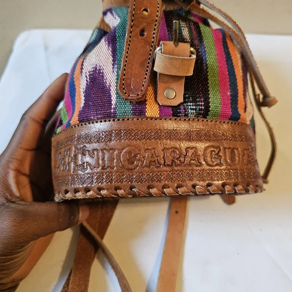 Nicaragua Leather Woven Backpack - Picture 2 of 5